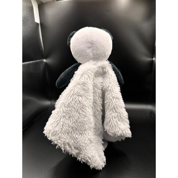 Okie Dokie Panda Plush Baby Security Blanket Lovey Black White Swirl 13” Plush - Picture 10 of 10